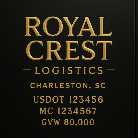 Custom Designed Trucking, Logistics, Truck Door Decal Lettering Sticker Sign Decal with USDOT, MC, GVW, CA, KYU (Set of 2)