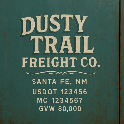 Custom Designed Trucking, Logistics, Truck Door Decal Lettering Sticker Sign Decal with USDOT, MC, GVW, CA, KYU (Set of 2)