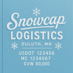 Custom Designed Trucking, Logistics, Truck Door Decal Lettering Sticker Sign Decal with USDOT, MC, GVW, CA, KYU (Set of 2)