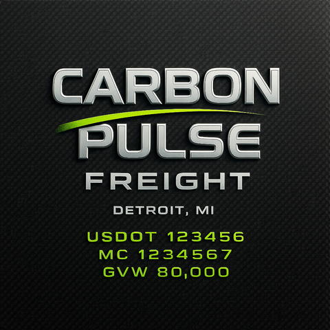 Custom Designed Trucking, Logistics, Truck Door Decal Lettering Sticker Sign Decal with USDOT, MC, GVW, CA, KYU (Set of 2)