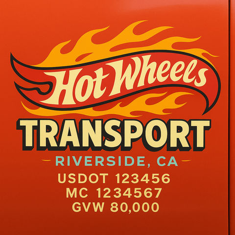 Custom Designed Trucking, Logistics, Truck Door Decal Lettering Sticker Sign Decal with USDOT, MC, GVW, CA, KYU (Set of 2)