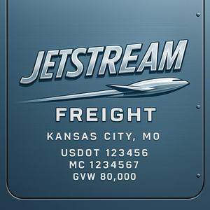Custom Designed Trucking, Logistics, Truck Door Decal Lettering Sticker Sign Decal with USDOT, MC, GVW, CA, KYU (Set of 2)