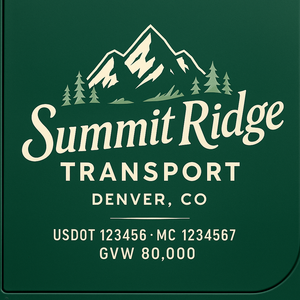 Custom Designed Trucking, Logistics, Truck Door Decal Lettering Sticker Sign Decal with USDOT, MC, GVW, CA, KYU (Set of 2)