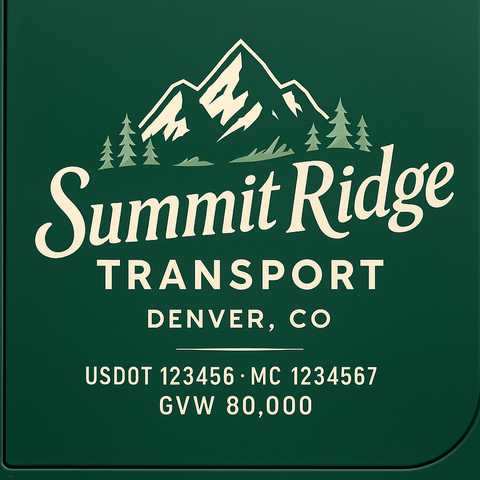 Custom Designed Trucking, Logistics, Truck Door Decal Lettering Sticker Sign Decal with USDOT, MC, GVW, CA, KYU (Set of 2)