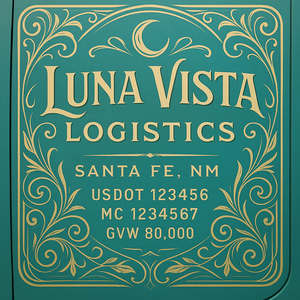 Custom Designed Trucking, Logistics, Truck Door Decal Lettering Sticker Sign Decal with USDOT, MC, GVW, CA, KYU (Set of 2)