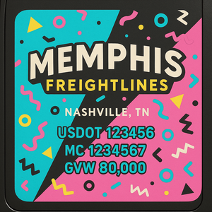 Custom Designed Trucking, Logistics, Truck Door Decal Lettering Sticker Sign Decal with USDOT, MC, GVW, CA, KYU (Set of 2)
