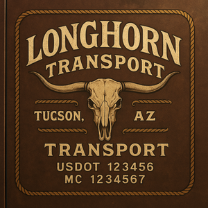 Custom Designed Trucking, Logistics, Truck Door Decal Lettering Sticker Sign Decal with USDOT, MC, GVW, CA, KYU (Set of 2)