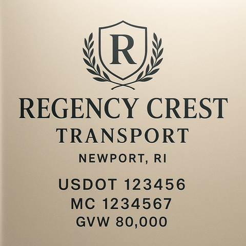 Custom Designed Trucking, Logistics, Truck Door Decal Lettering Sticker Sign Decal with USDOT, MC, GVW, CA, KYU (Set of 2)
