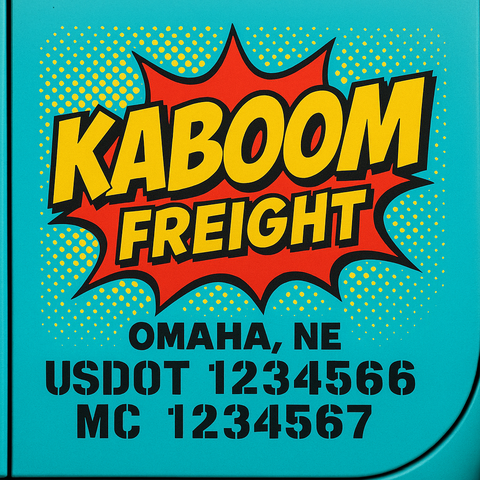 Custom Designed Trucking, Logistics, Truck Door Decal Lettering Sticker Sign Decal with USDOT, MC, GVW, CA, KYU (Set of 2)