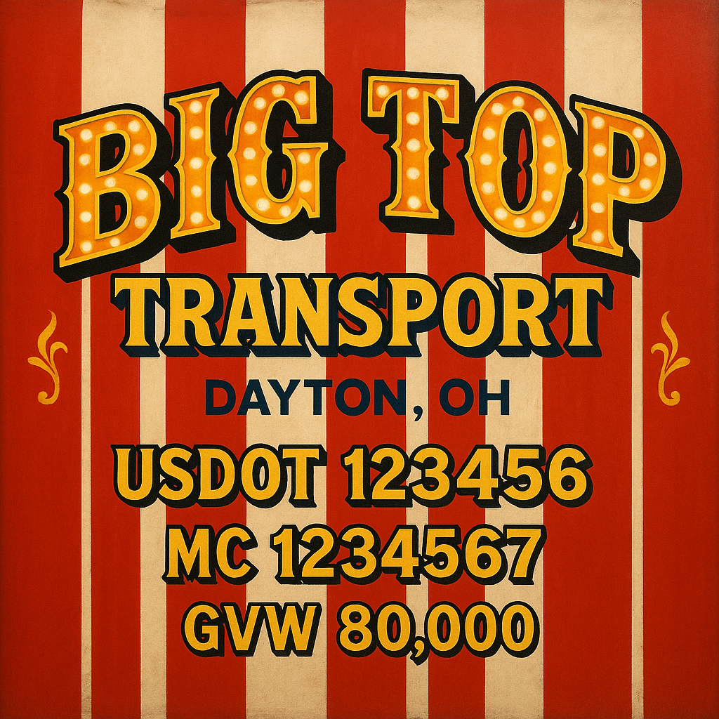 Custom Designed Trucking, Logistics, Truck Door Decal Lettering Sticker Sign Decal with USDOT, MC, GVW, CA, KYU (Set of 2)