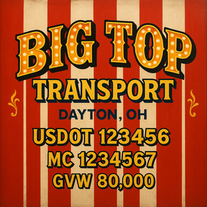 Custom Designed Trucking, Logistics, Truck Door Decal Lettering Sticker Sign Decal with USDOT, MC, GVW, CA, KYU (Set of 2)