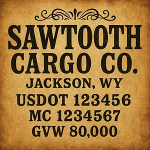 Custom Designed Trucking, Logistics, Truck Door Decal Lettering Sticker Sign Decal with USDOT, MC, GVW, CA, KYU (Set of 2)