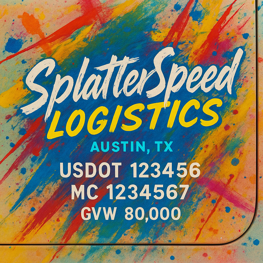 Custom Designed Trucking, Logistics, Truck Door Decal Lettering Sticker Sign Decal with USDOT, MC, GVW, CA, KYU (Set of 2)