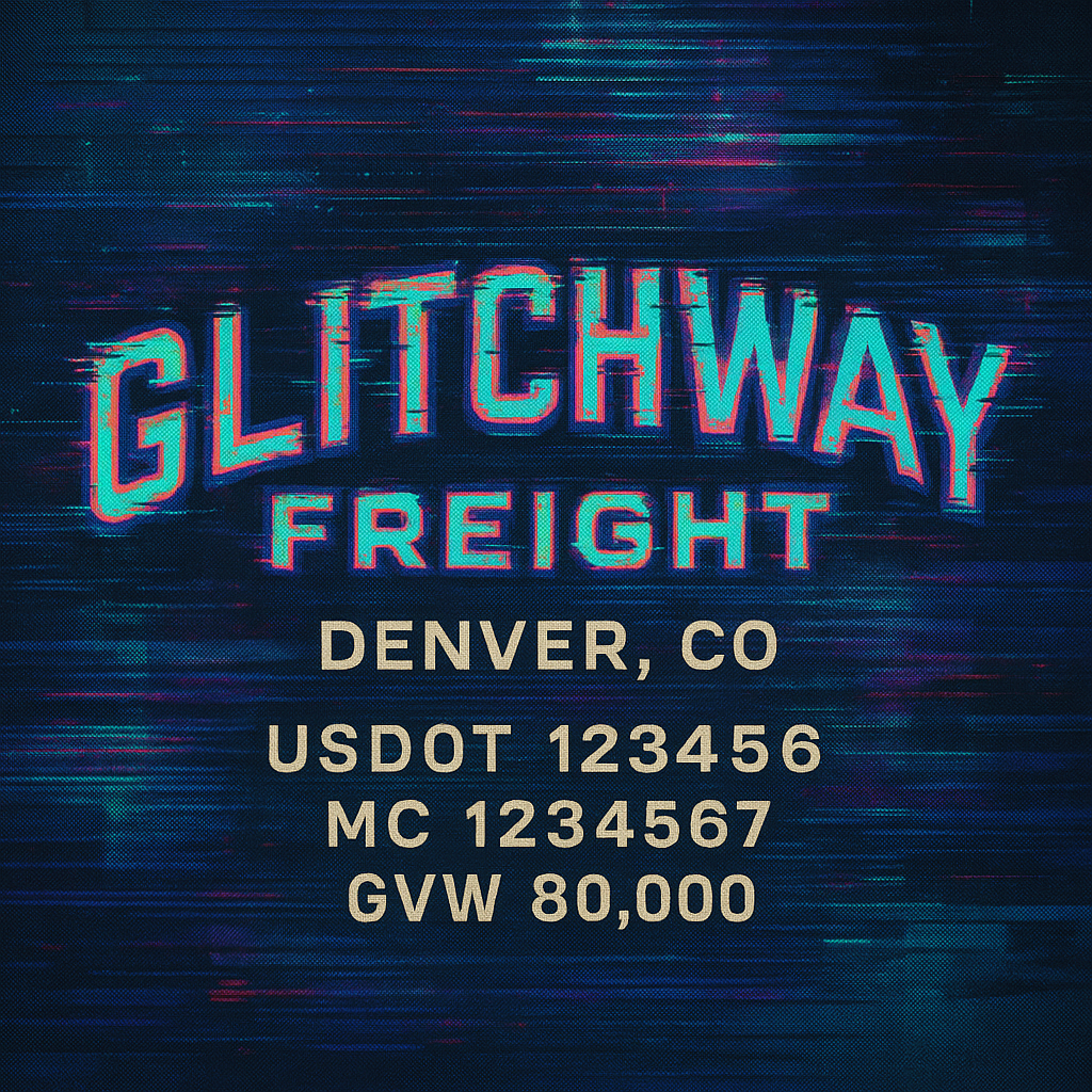 Custom Designed Trucking, Logistics, Truck Door Decal Lettering Sticker Sign Decal with USDOT, MC, GVW, CA, KYU (Set of 2)