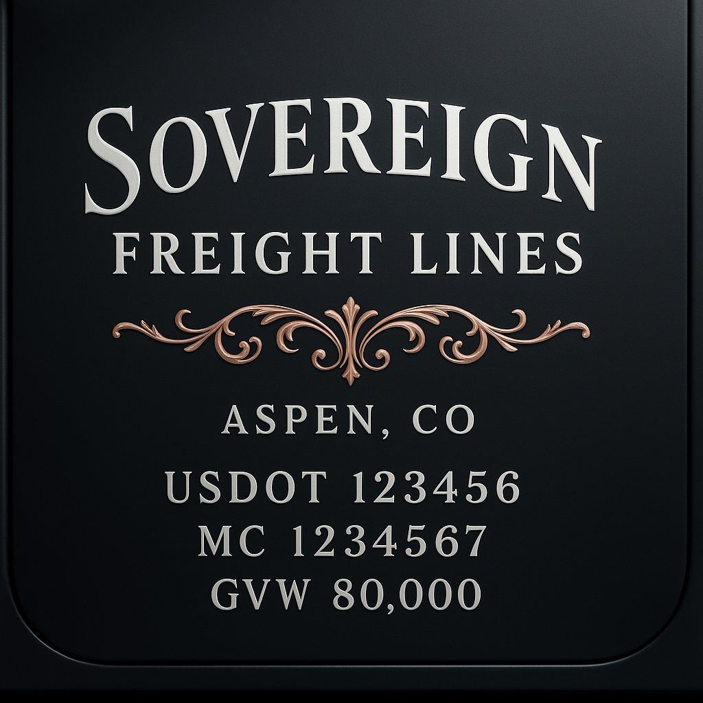 Custom Designed Trucking, Logistics, Truck Door Decal Lettering Sticker Sign Decal with USDOT, MC, GVW, CA, KYU (Set of 2)