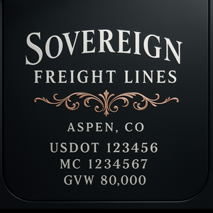 Custom Designed Trucking, Logistics, Truck Door Decal Lettering Sticker Sign Decal with USDOT, MC, GVW, CA, KYU (Set of 2)