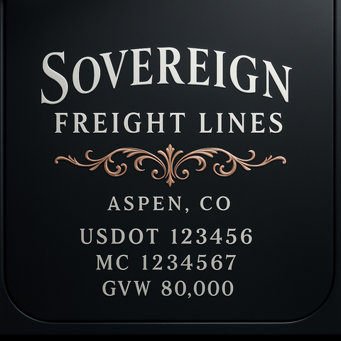 Custom Designed Trucking, Logistics, Truck Door Decal Lettering Sticker Sign Decal with USDOT, MC, GVW, CA, KYU (Set of 2)