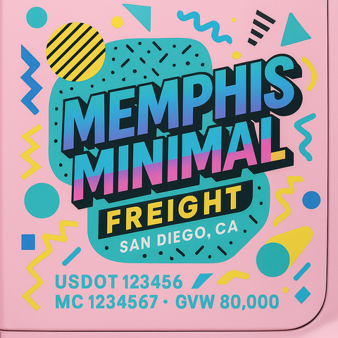 Custom Designed Trucking, Logistics, Truck Door Decal Lettering Sticker Sign Decal with USDOT, MC, GVW, CA, KYU (Set of 2)