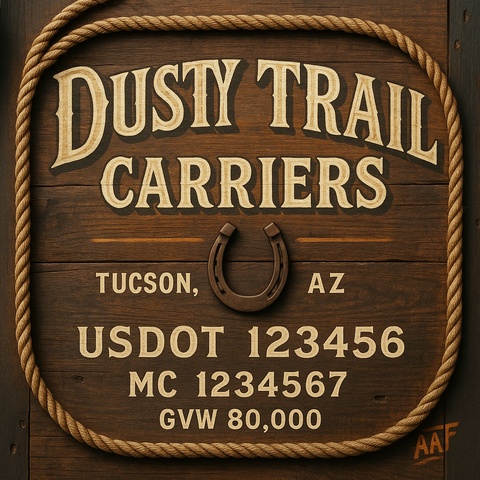 Custom Designed Trucking, Logistics, Truck Door Decal Lettering Sticker Sign Decal with USDOT, MC, GVW, CA, KYU (Set of 2)