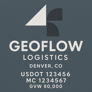 Custom Designed Trucking, Logistics, Truck Door Decal Lettering Sticker Sign Decal with USDOT, MC, GVW, CA, KYU (Set of 2)
