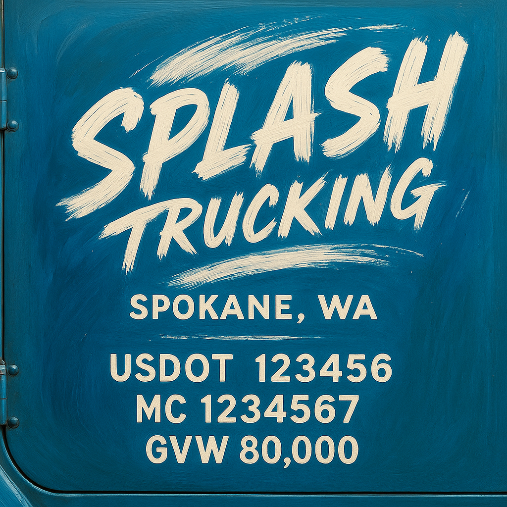Custom Designed Trucking, Logistics, Truck Door Decal Lettering Sticker Sign Decal with USDOT, MC, GVW, CA, KYU (Set of 2)