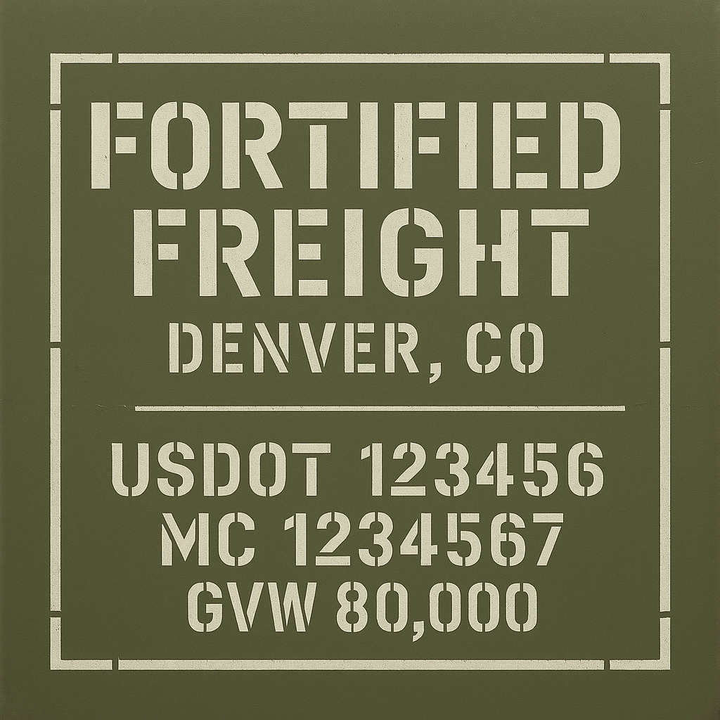 Custom Designed Trucking, Logistics, Truck Door Decal Lettering Sticker Sign Decal with USDOT, MC, GVW, CA, KYU (Set of 2)