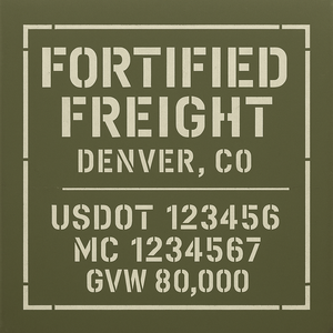 Custom Designed Trucking, Logistics, Truck Door Decal Lettering Sticker Sign Decal with USDOT, MC, GVW, CA, KYU (Set of 2)