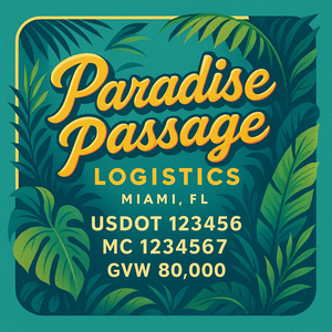 Custom Designed Trucking, Logistics, Truck Door Decal Lettering Sticker Sign Decal with USDOT, MC, GVW, CA, KYU (Set of 2)