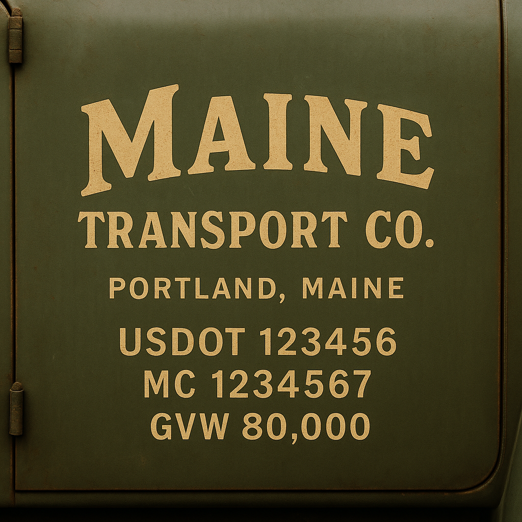 Custom Designed Trucking, Logistics, Truck Door Decal Lettering Sticker Sign Decal with USDOT, MC, GVW, CA, KYU (Set of 2)