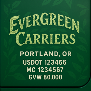 Custom Designed Trucking, Logistics, Truck Door Decal Lettering Sticker Sign Decal with USDOT, MC, GVW, CA, KYU (Set of 2)