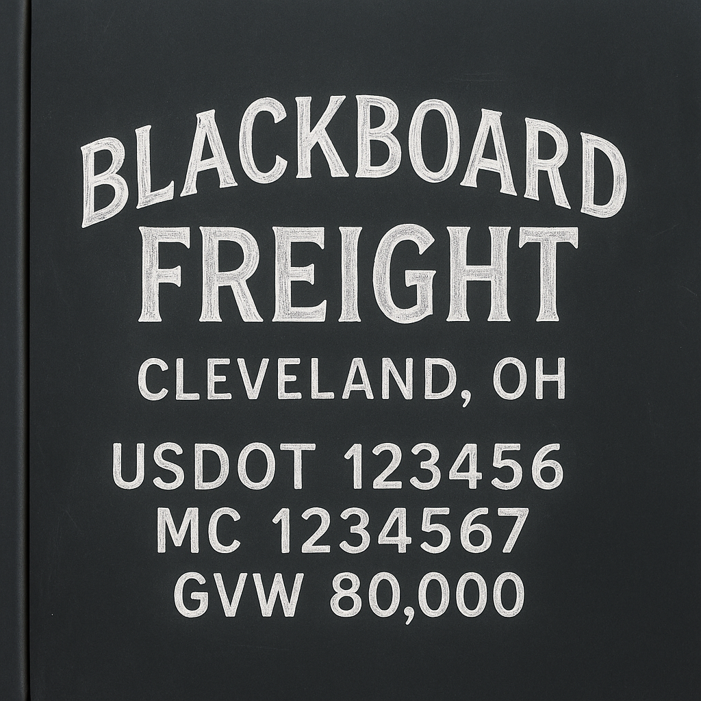 Custom Designed Trucking, Logistics, Truck Door Decal Lettering Sticker Sign Decal with USDOT, MC, GVW, CA, KYU (Set of 2)