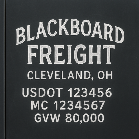Custom Designed Trucking, Logistics, Truck Door Decal Lettering Sticker Sign Decal with USDOT, MC, GVW, CA, KYU (Set of 2)
