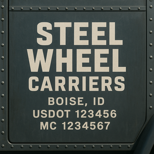 Custom Designed Trucking, Logistics, Truck Door Decal Lettering Sticker Sign Decal with USDOT, MC, GVW, CA, KYU (Set of 2)