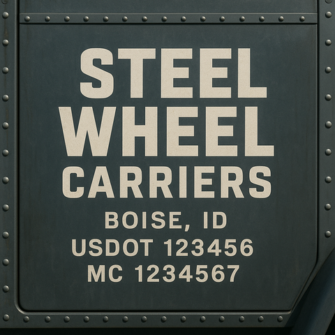 Custom Designed Trucking, Logistics, Truck Door Decal Lettering Sticker Sign Decal with USDOT, MC, GVW, CA, KYU (Set of 2)