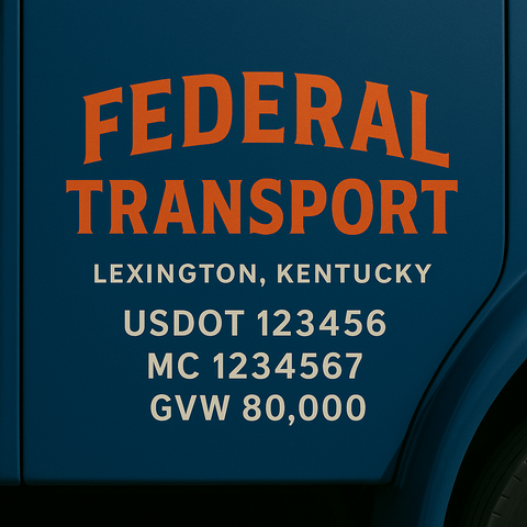 Custom Designed Trucking, Logistics, Truck Door Decal Lettering Sticker Sign (Set of 2)