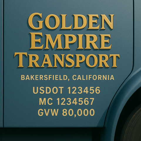 Custom Designed Trucking, Logistics, Truck Door Decal Lettering Sticker Sign (Set of 2)