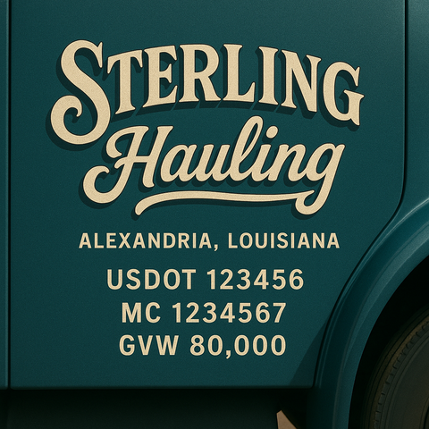 Custom Designed Trucking, Logistics, Truck Door Decal Lettering Sticker Sign (Set of 2)