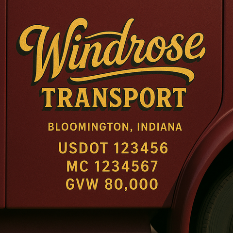 Custom Designed Trucking, Logistics, Truck Door Decal Lettering Sticker Sign (Set of 2)