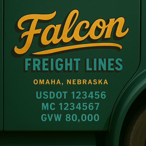 Custom Designed Trucking, Logistics, Truck Door Decal Lettering Sticker Sign (Set of 2)