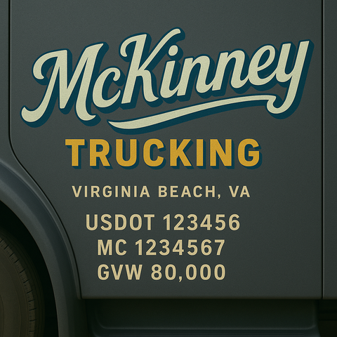 Custom Designed Trucking, Logistics, Truck Door Decal Lettering Sticker Sign (Set of 2)