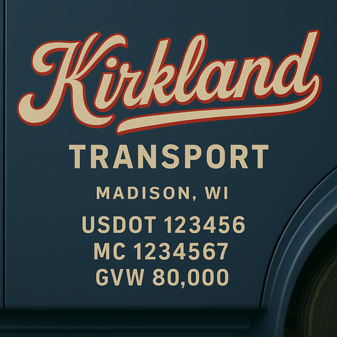 Custom Designed Trucking, Logistics, Truck Door Decal Lettering Sticker Sign (Set of 2)