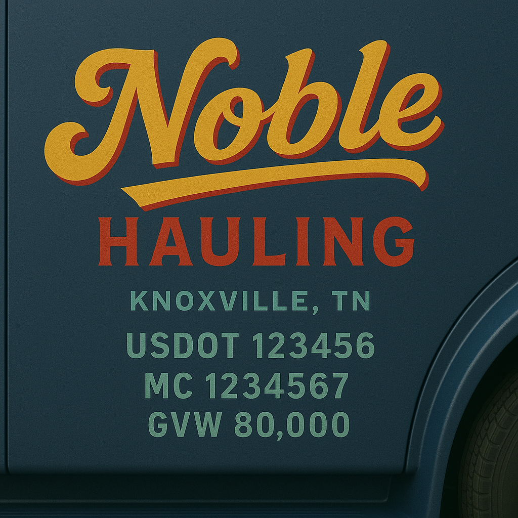 Custom Designed Trucking, Logistics, Truck Door Decal Lettering Sticker Sign (Set of 2)