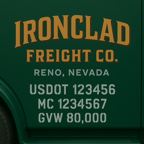 Custom Designed Trucking, Logistics, Truck Door Decal Lettering Sticker Sign (Set of 2)