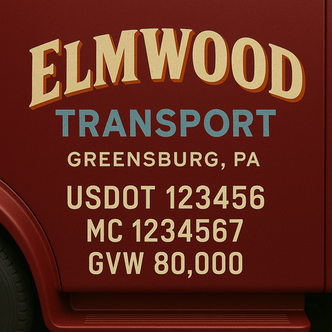 Custom Designed Trucking, Logistics, Truck Door Decal Lettering Sticker Sign (Set of 2)