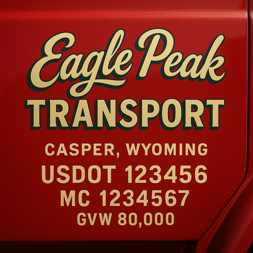 Custom Designed Trucking, Logistics, Truck Door Decal Lettering Sticker Sign (Set of 2)