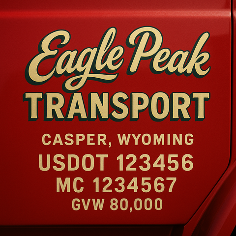 Custom Designed Trucking, Logistics, Truck Door Decal Lettering Sticker Sign (Set of 2)