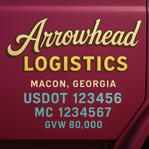 Custom Designed Trucking, Logistics, Truck Door Decal Lettering Sticker Sign (Set of 2)