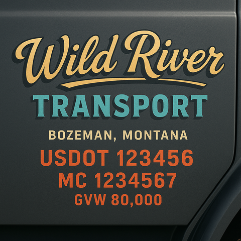 Custom Designed Trucking, Logistics, Truck Door Decal Lettering Sticker Sign (Set of 2)