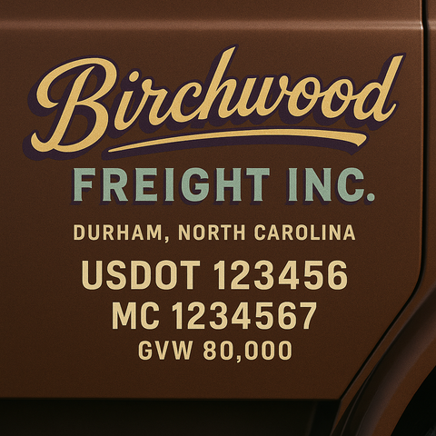 Custom Designed Trucking, Logistics, Truck Door Decal Lettering Sticker Sign (Set of 2)