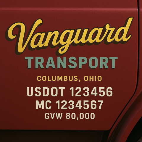 Custom Designed Trucking, Logistics, Truck Door Decal Lettering Sticker Sign (Set of 2)
